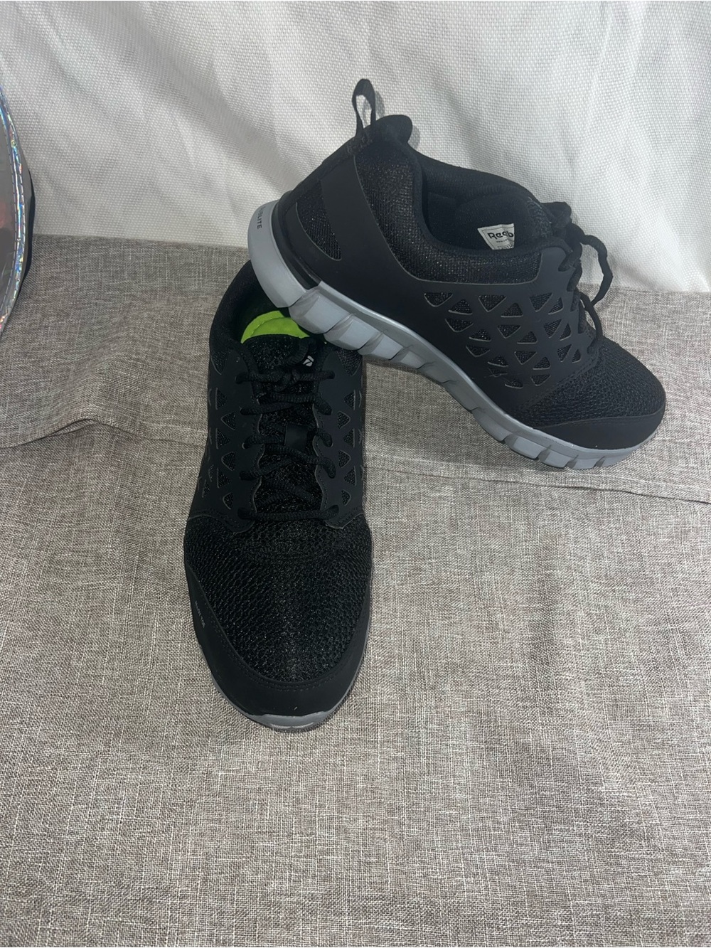 Reebok Work Men’s Alloy Toe Safety Shoes Black Gray Size 11 Wide RB4041